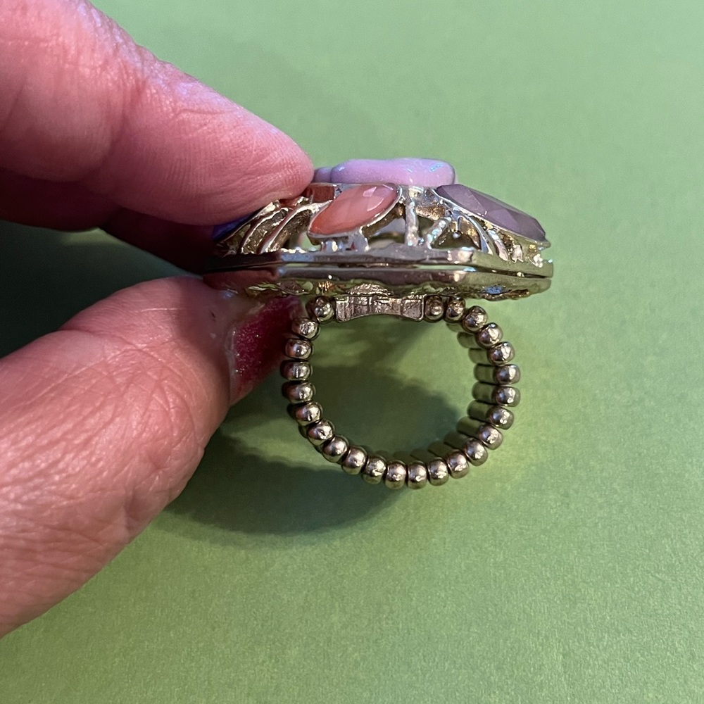 Lavender And Multicolored Bead Statement Stretch … - image 5